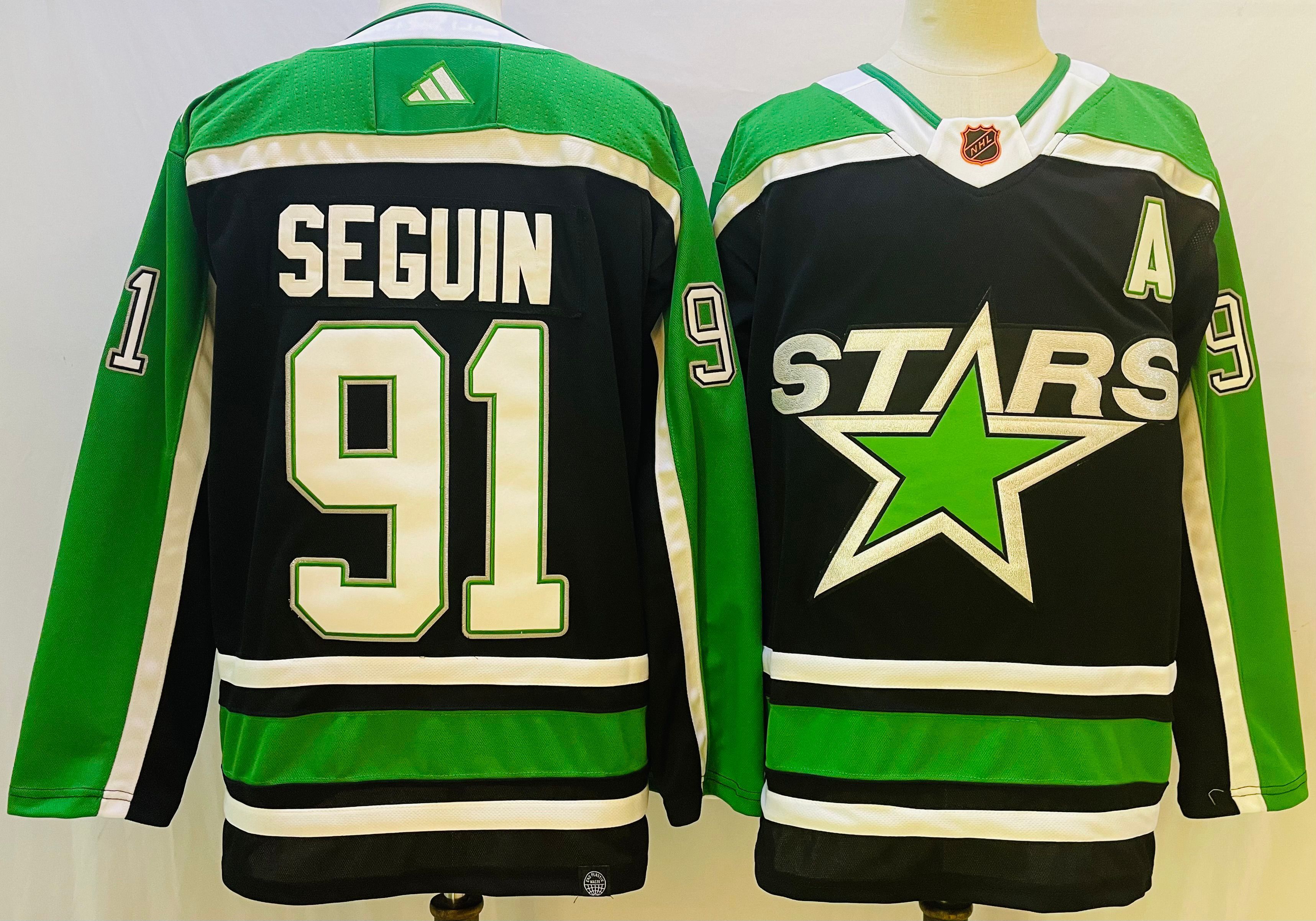 Men Dallas Stars #91 Seguin Black Throwback 2022 Adidas NHL Jersey